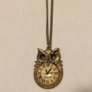 Owl Clock Necklace